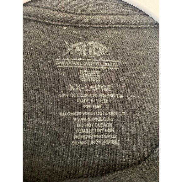 Aftco Men’s Built To Fish Graphic T-Shirt Charcoal Gray XX-Large Cotton Blend - Picture 4 of 4